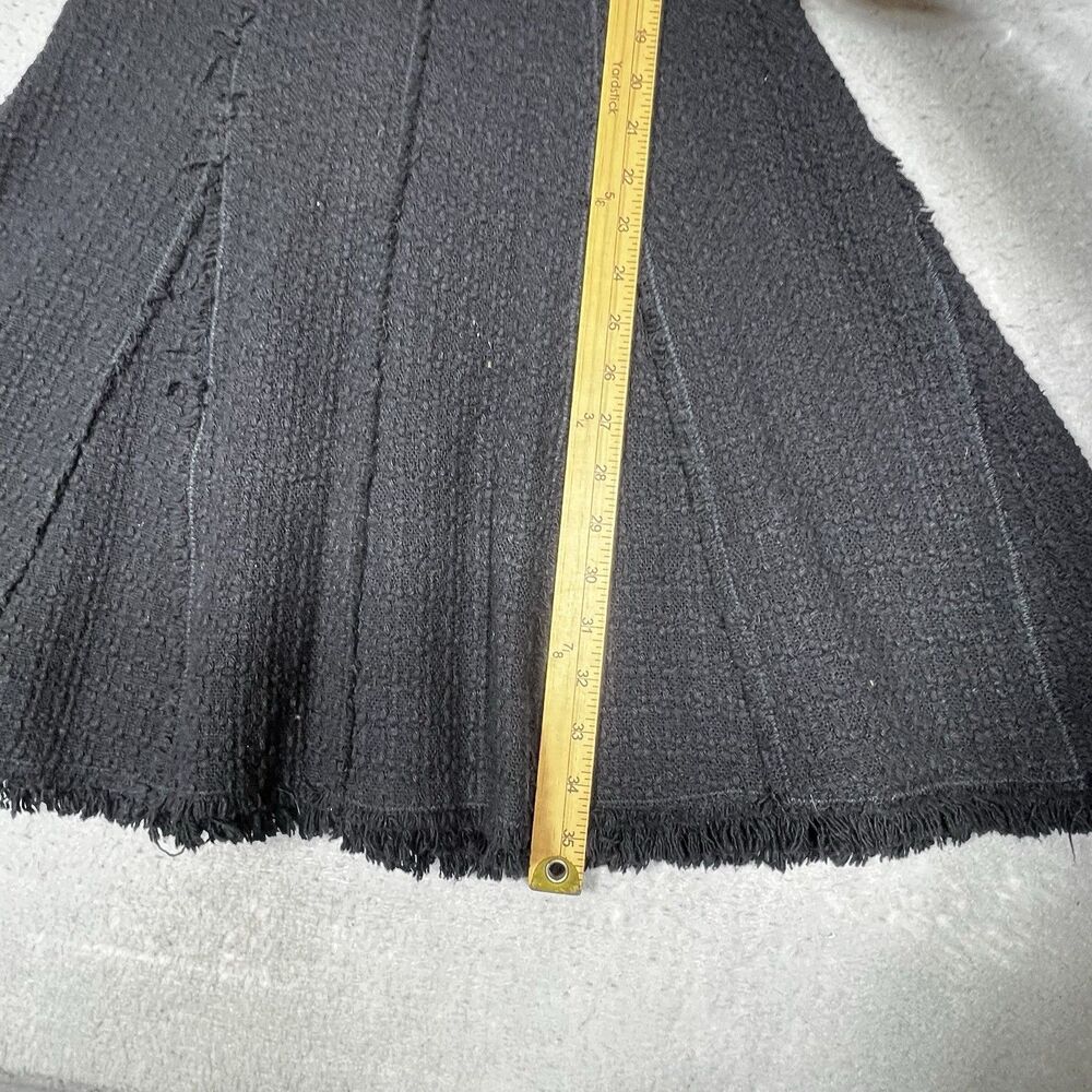 Rebecca Taylor Dress Womens Size 4 Black Tweed Fringe Sleeveless A-Line Dress - Picture 3 of 10